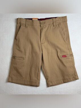 Levi’s Youth Tan Cargo Shorts Adjustable Flex Waistband Boys Size 12 Regular NEW